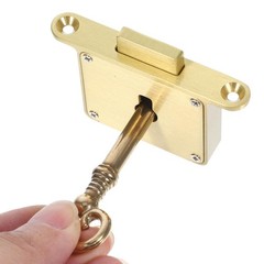 Retro Drawer Antique Brass Cabinet Lock Key Desk Furniture 2.36×1.37 Inch