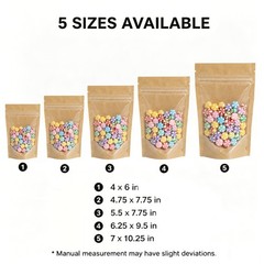 Custom Print Kraft Paper Stand Up Pouches | Clear Front Zipper Seal Storage Bag