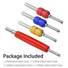 4PCS Dual Schrader Valve Core Remover Tool A/C HVAC Air Conditioning Tire Repair