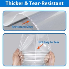 12 x 15 Clear Plastic T-Shirt Bags with Clothing Size Stickers, 100 Pcs Cel