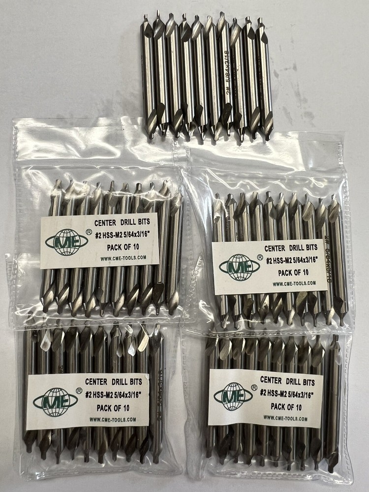 20pcs M2 HSS #2 center drills 5/64×3/16×1-7/8″ #530-200