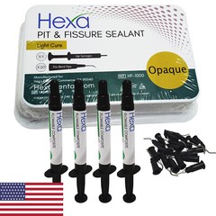 Hexa Dental PIT AND & FISSURE SEALANT 4 SYRINGE KIT + 20 Tips – OPAQUE