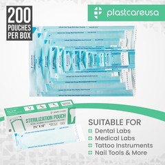 2.75″ x 10″ Self-Sealing Sterilization Pouches for Autoclave (1 Box of 200)