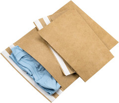 RUSPEPA Kraft Paper Poly Envelopes Mailer, Self Seal, 100% Recyclable, Reusable