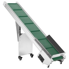 47″L Electric Incline Conveyor Machine, Max. 29.5″H Lift, 7.87″W Rubber PVC Belt