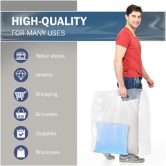 26×26 Clear Plastic Merchandise Bags, Glossy Finish, Jumbo Retail Size, 50 Pa…