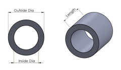 New Mild Steel Spacer Bushing 3/4″ OD x 5/16″ ID–Fits M8 or 5/16″ Bolts