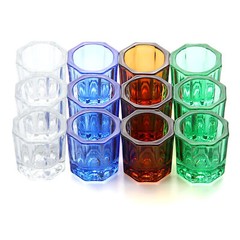 12Pcs Dental Dappen Dish Mixing Bowls Crystal Acrylic Powder Cup Nail Art Tool