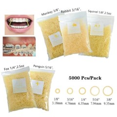 5000 Pcs Dental Orthodontic Rubber Bands Elastics Latex Braces 3.5/4.5/6.5 OZ