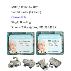 Dental Orthodontic Buccal Tubes 1st 2nd Molar Bracket Roth MBT 022 Bondable