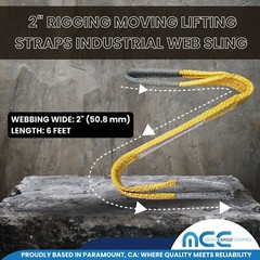 10 Pack Heavy Duty 2-Ply 2″ x 6ft Polyester Web Sling Lifting Strap WLL 6200 lbs