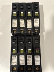 Square D 3 HOM120PCAFI 4 HOM115PCAFI AND 1 HOM115PDF Lot Of 8