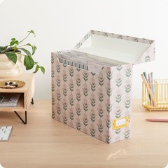 Flip Top File and Storage Box Printed Canvas Handcrafted Haven