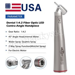 abdent 45° Angle Head Contra Angle LED Optic 1:4.2 Handpiece Inner Water Spray