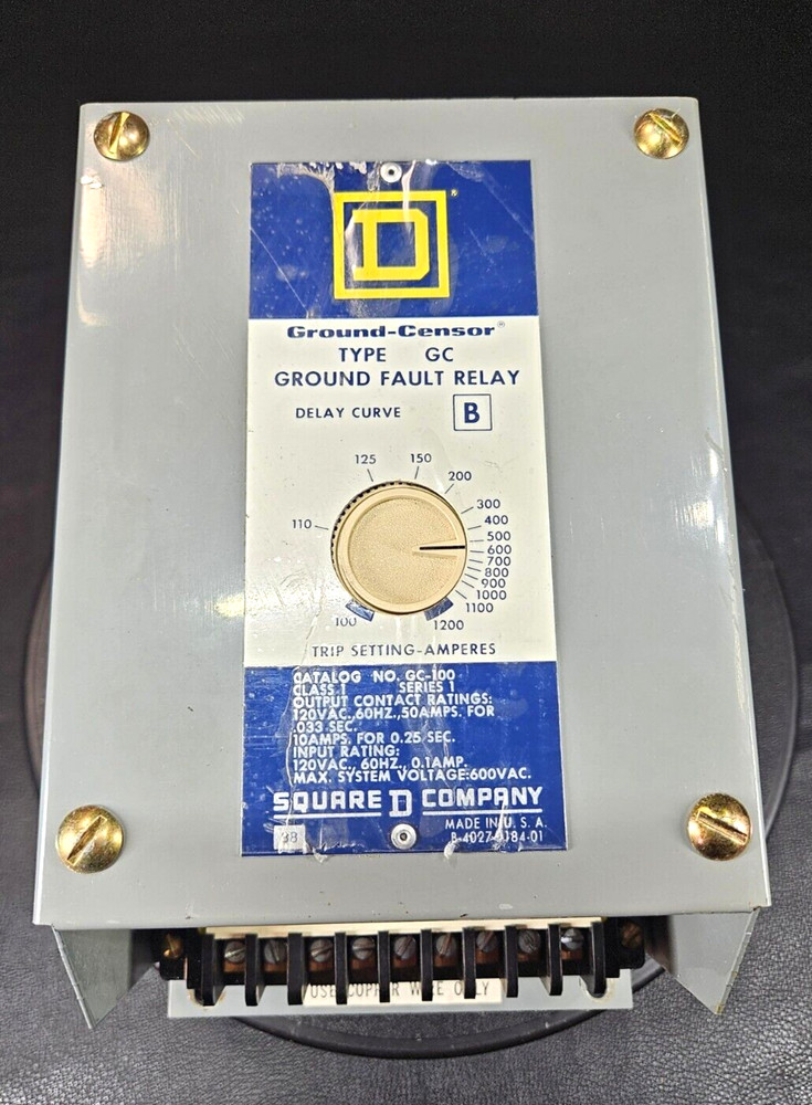 Square D Ground-Censor Type GC Ground Fault Relay No GC-100 120V FAST SHIP!💨✅