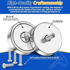 4 Pc or 8 Pc round Base Cup Magnet 100LBS Strong Rare Earth Magnet Heavy Duty