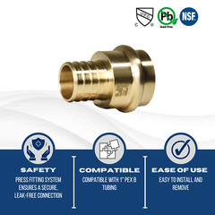 25 Pc XFITTING 1″ Pex B x 1″ Press Coupling