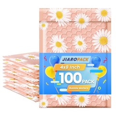 Poly Bubble Mailer 4×8″ 100pcs Padded Envelope Mailing Bags 4×7 Pink Daisy #000