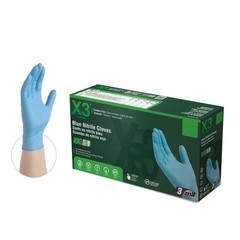 Industrial Blue Nitrile Gloves, Box of 100, 3 Mil, Size XX-Large, Latex Free,…
