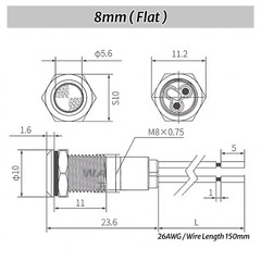 Metal Indicator Light LED Waterproof Small Line Power Signal Light AC/DC 3V-220V