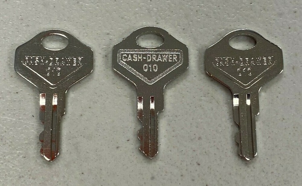 MS 010 Cash Drawer Keys, Fits Star Micronics, NCR, Aloha 010R 010L POS Locks