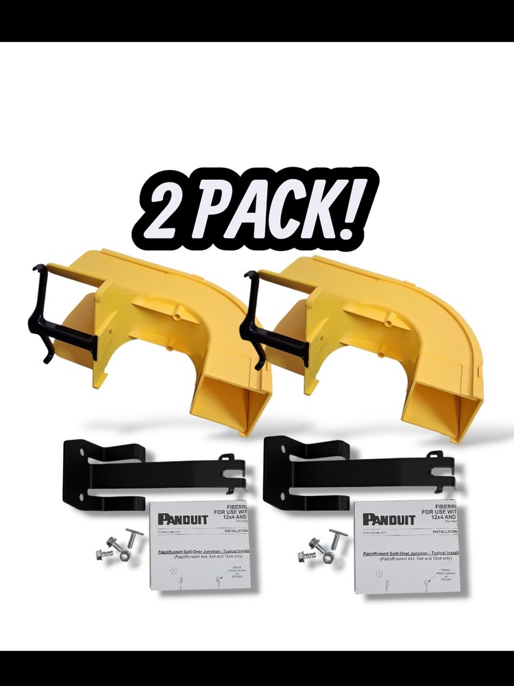 Panduit FRSPJ2X2YL Spill Over Junction Fitting with 2×2 Exit optical FiberRunner