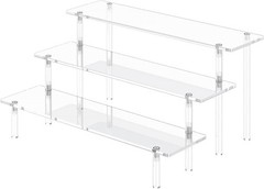 3 Tier Acrylic Display Risers Large Perfume Organizer Stand, Clear Cupcake Stand