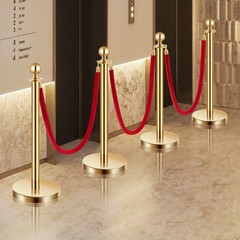 4-8 Pcs Gold Stanchion Post 2/3/4/6 Ropes/Belts Sand Injection Hollow Base