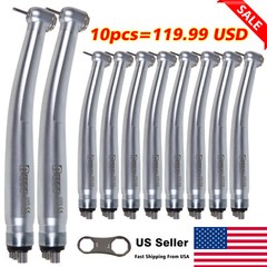 10* BURR Dental Fast High Speed Handpiece Push Turbine 4 Holes Fit NSK Pana Max