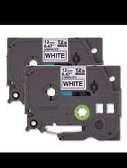 2 PACK BROTHER TZe-231 12mm 1/2″ LABEL CASSETTE BLACK PRINT WHITE TAPE ORIGINAL