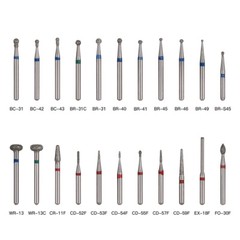 AZDENT 5pcs Dental Fresas de diamante Bur Fit High Speed Handpiece Friction Grip