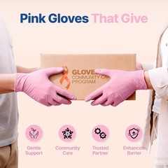 Schneider Nitrile Exam Gloves, Pink Disposable 4 Mil, Latex & Small