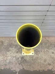 Bollard 3KZV4 Bolt-On, 42 in Install Ht, 6 5/8 in Dia, Carbon Steel, Yellow