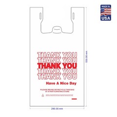Thank You Plastic T-Shirt Bags 11.5×6.5×21 for Grocery Retail Shopping 50 pack