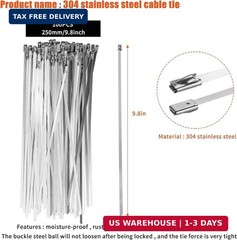 Metal Zip Tie Wrap Gun Kit,Stainless Steel Cable Tie Tool with 100PCS Cable Ties