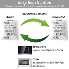 Silica Gel Packets – 50 Packs of 5 Grams, Food Safe Moisture Absorbers, Reusable