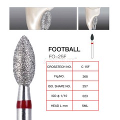 10Box AZDENT Dental Diamond Polishing Burs Football Fine #368-023F RED 10pcs/box
