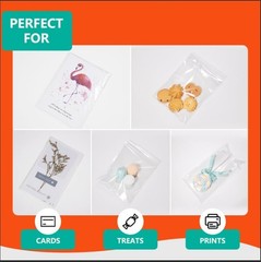 1000 Clear Plastic Cellophane Bags 8″x10″ Resealable Self-Sealing Cello for Art,
