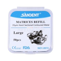 100 Pcs Dental Sectional Contoured Metal Matrices Refill Matrix Band Ledge 35um