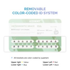 AZDENT Dental Orthodontic Metal Brackets Braces ROTH/MBT 0.022 Hook 345 CE FDA