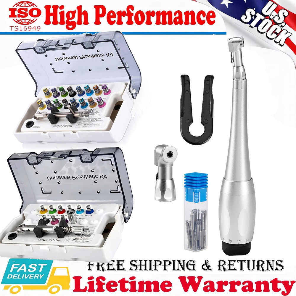 Dental Universal Implant Prosthetic Kit Torque Wrench Screw Drivers Remover 16pc