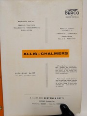 1967 Berco Allis-Chalmers Replacement Parts for Crawler Tractors Manual