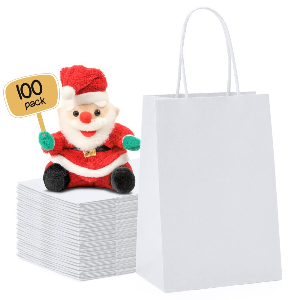 METRONIC Gift Bags 5.25×3.75×8 1 Count (Pack of 100), White