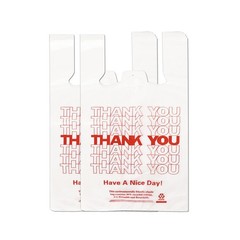 White Thank you T shirt bag, Grocery shopping bag Reusable and Disposable Sup…