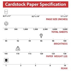 Staples Cardstock Paper, 8.5-Inch x 11-Inch Paper 8.5 x 11 inches, White