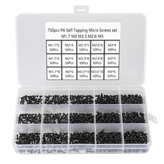 750 Pcs Small/Micro/Tiny/Mini Self-Tapping Screws, M1.7-M3 Phillips Pan Head,…
