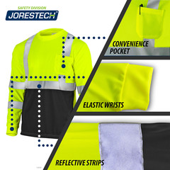 Hi-Vis Safety Workwear Long Sleeve Shirt Top Reflective Tape Two tone Jorestech