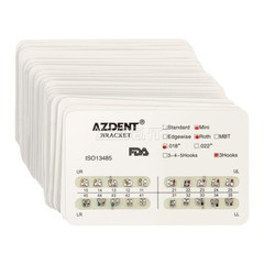 10X AZDENT Dental Orthodontic Bracket Mini/Standard MBT/Roth 022/018 Hooks 3 4 5