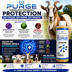 Purge – Natural wormer / coccidia tx for cattle, goats, sheep, pigs, cats & dogs