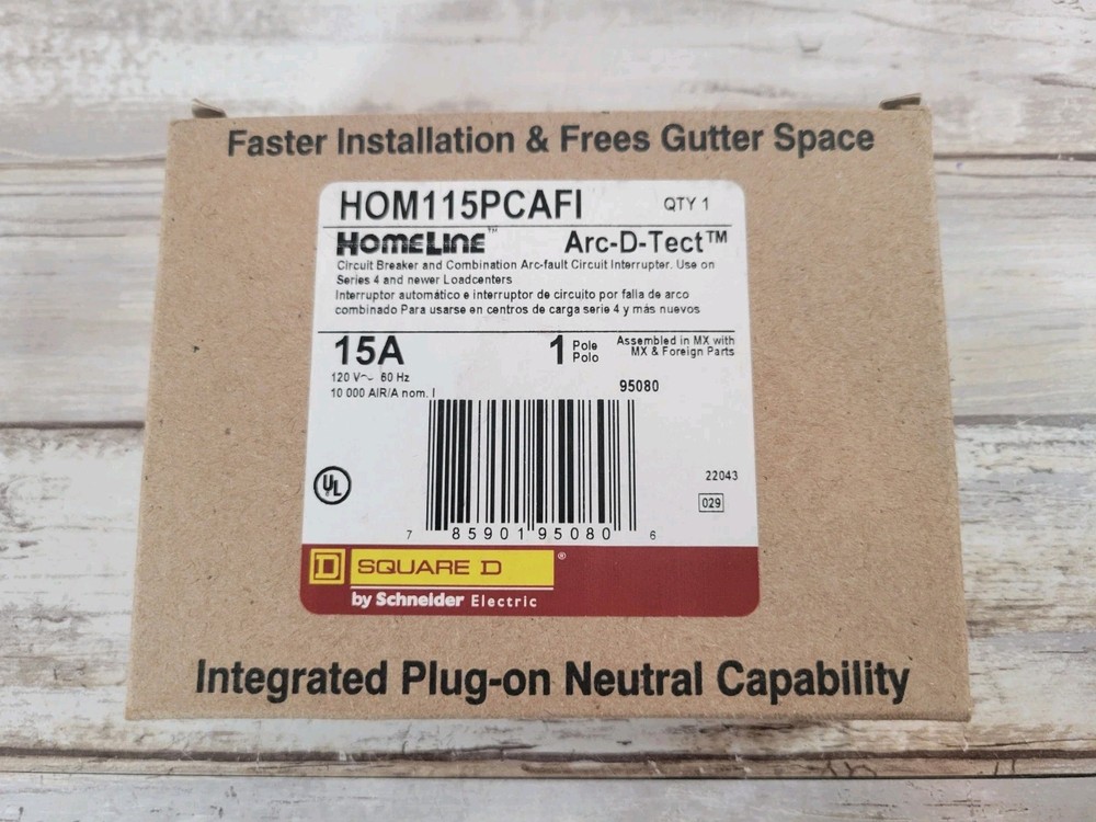 Homeline Square D 15 Amp Breaker HOM115PCAFI